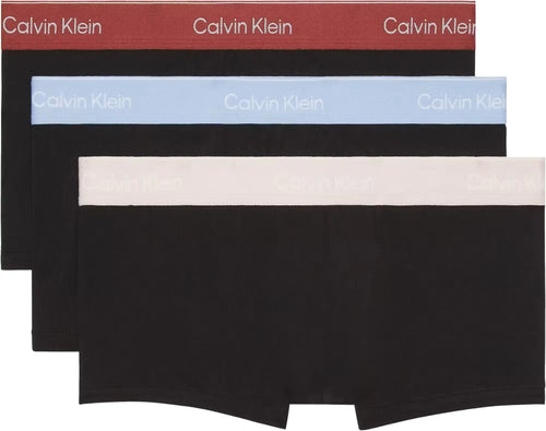 Calvin KleinTrunks 3 - pack3 - Pack Icon Cotton Stretch Low - Rise Boxer Trunks, Black with fall berry and frozenBoxers & Briefs