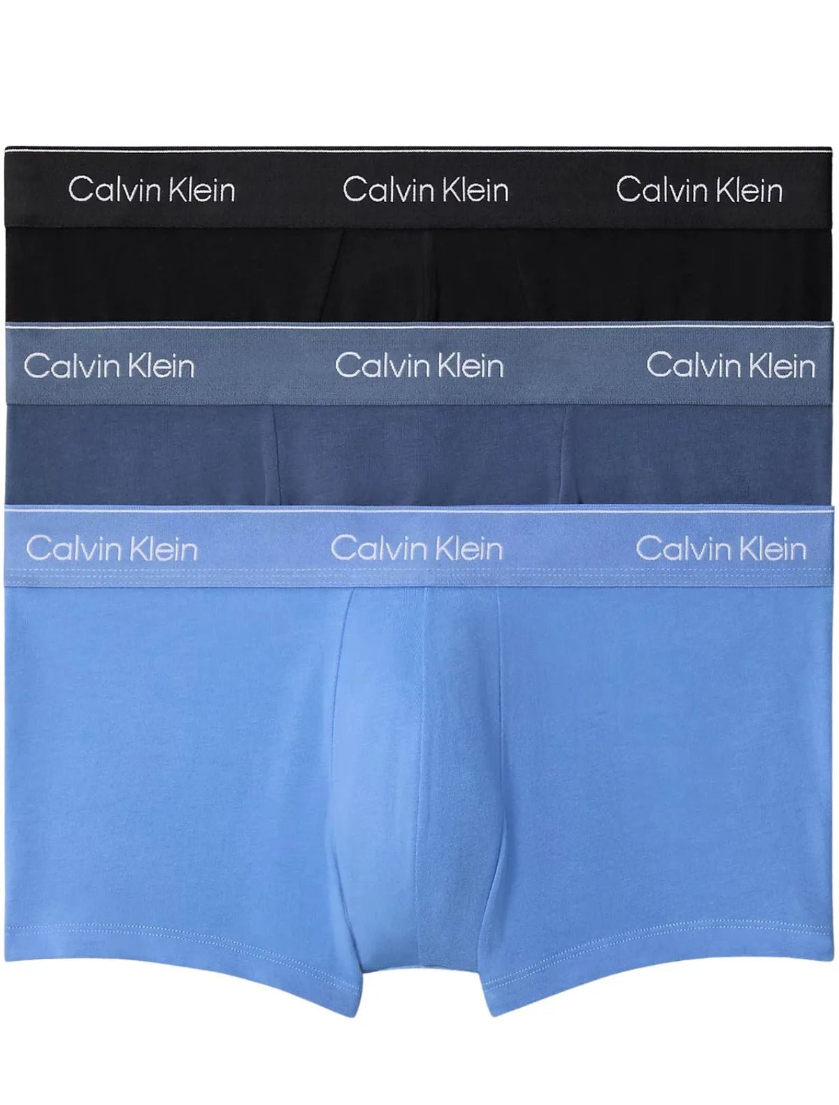 Calvin KleinTrunks 3 - pack3 - Pack Icon Cotton Stretch Low - Rise Boxer Trunks, Black/Glacier/BluebellBoxers & Briefs