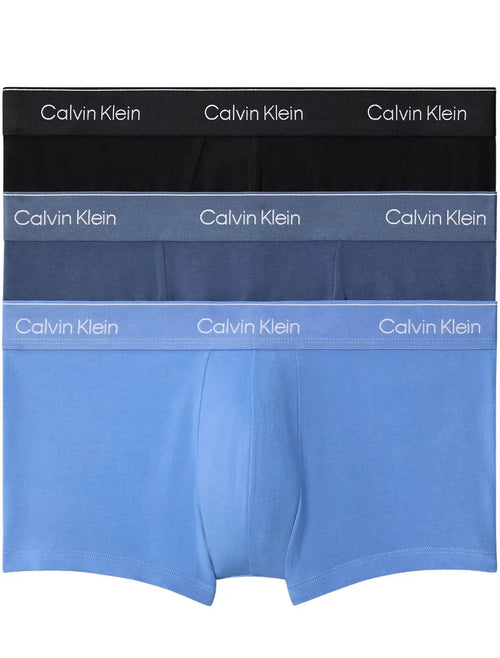 Calvin KleinTrunks 3 - pack3 - Pack Icon Cotton Stretch Low - Rise Boxer Trunks, Black/Glacier/BluebellBoxers & Briefs