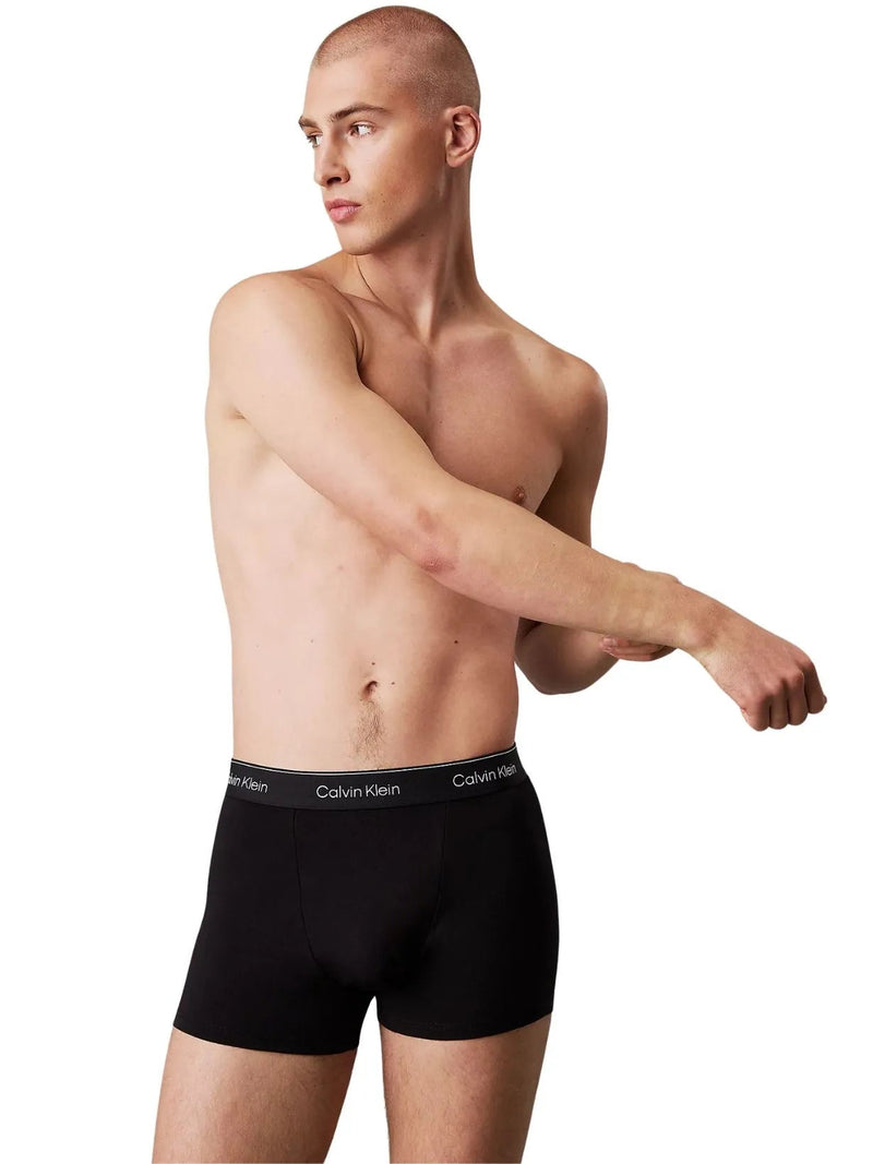Calvin KleinTrunks 3 - pack3 - Pack Icon Cotton Stretch 'Relaxed Dart' Boxer Trunks, All BlackBoxers & Briefs