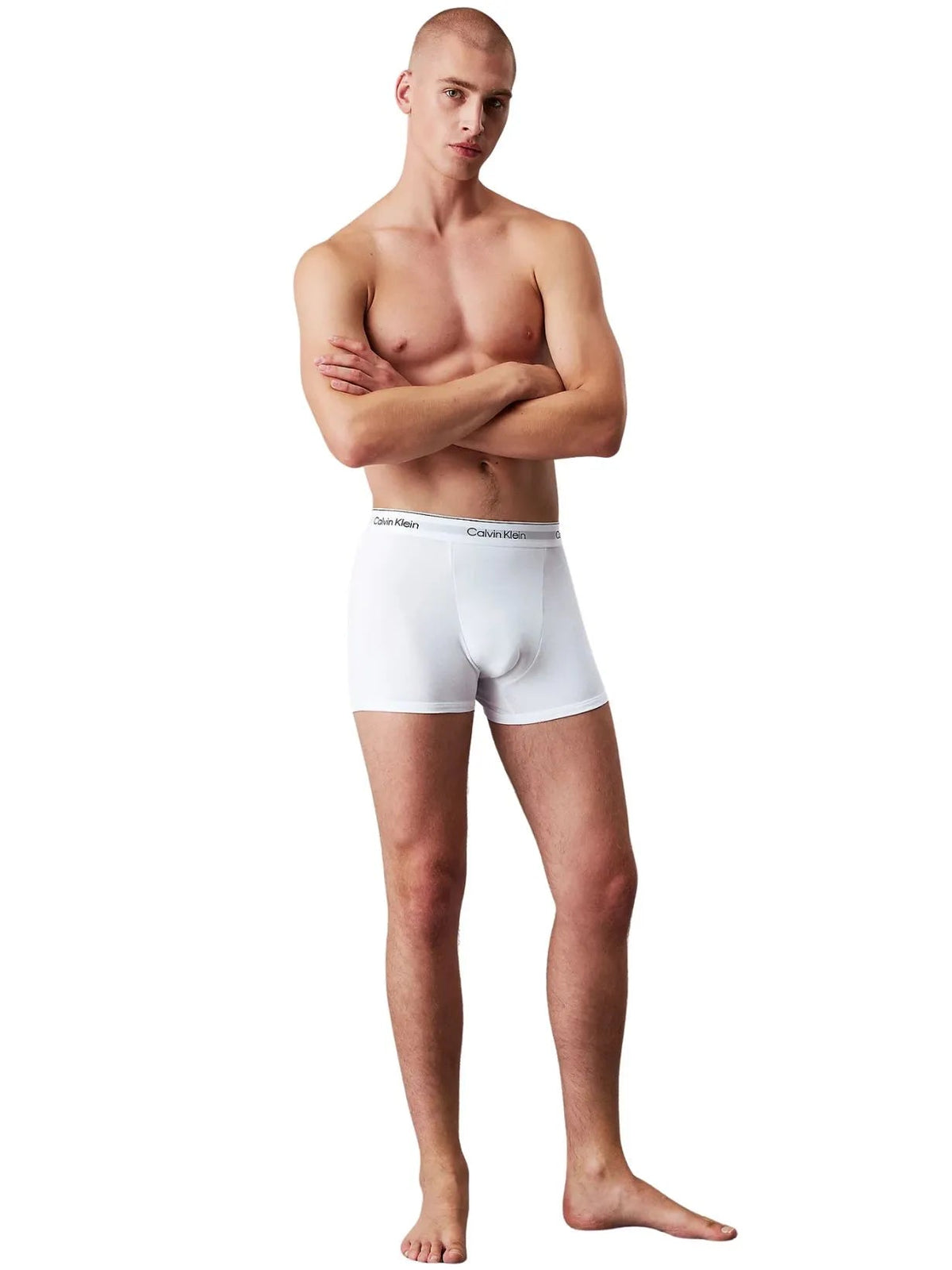 Calvin KleinTrunks 3 - pack3 - Pack Icon Cotton Stretch 'Relaxed Dart' Boxer Trunks, All WhiteBoxers & Briefs