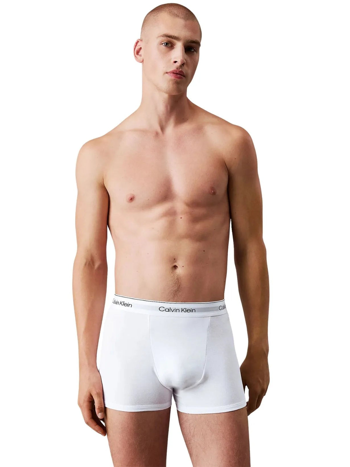 Calvin KleinTrunks 3 - pack3 - Pack Icon Cotton Stretch 'Relaxed Dart' Boxer Trunks, All WhiteBoxers & Briefs