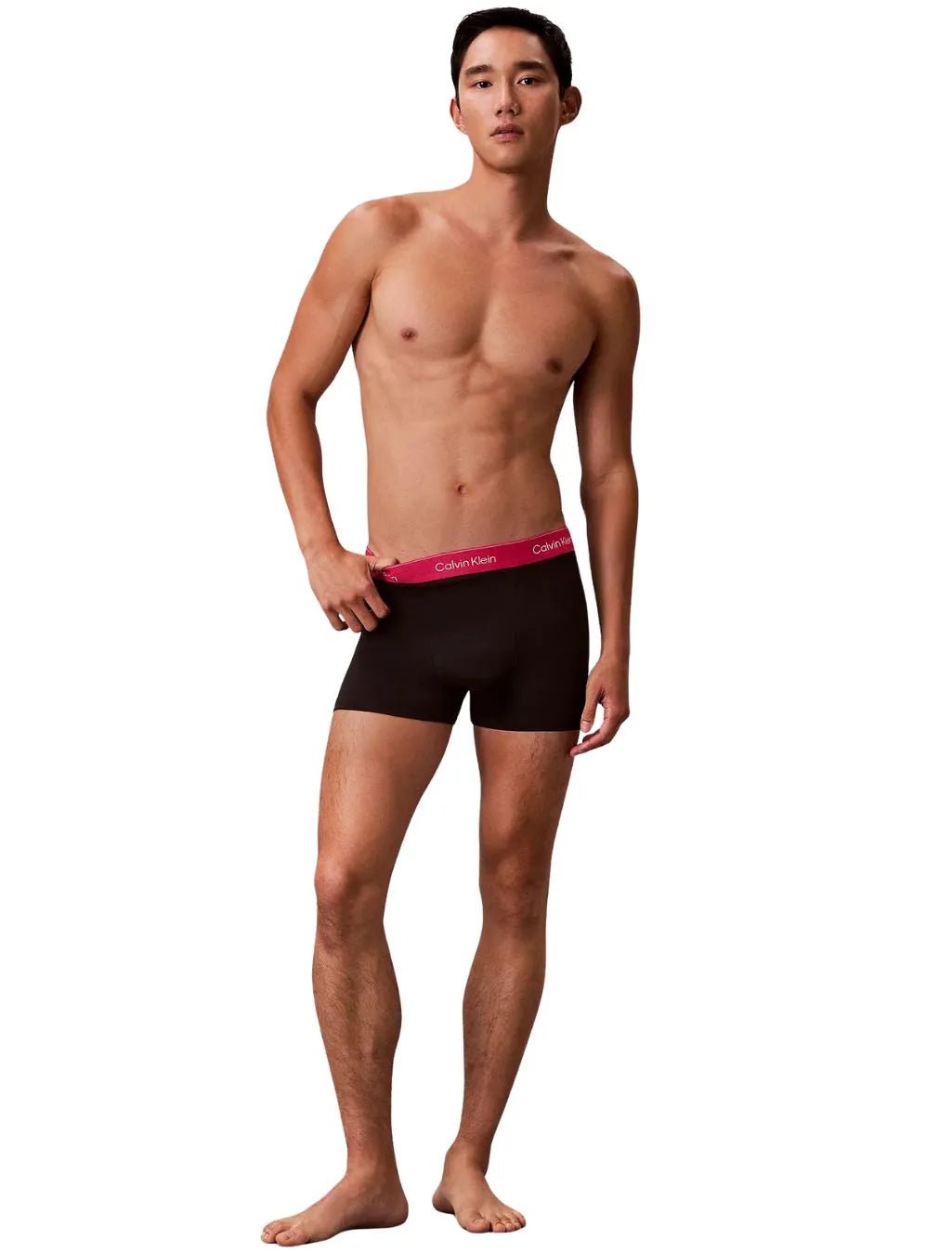 Calvin KleinTrunks 3 - pack3 - Pack Icon Cotton Stretch 'Relaxed Dart' Boxer Trunks, Black w/ pink/sleet/whiteBoxers & Briefs