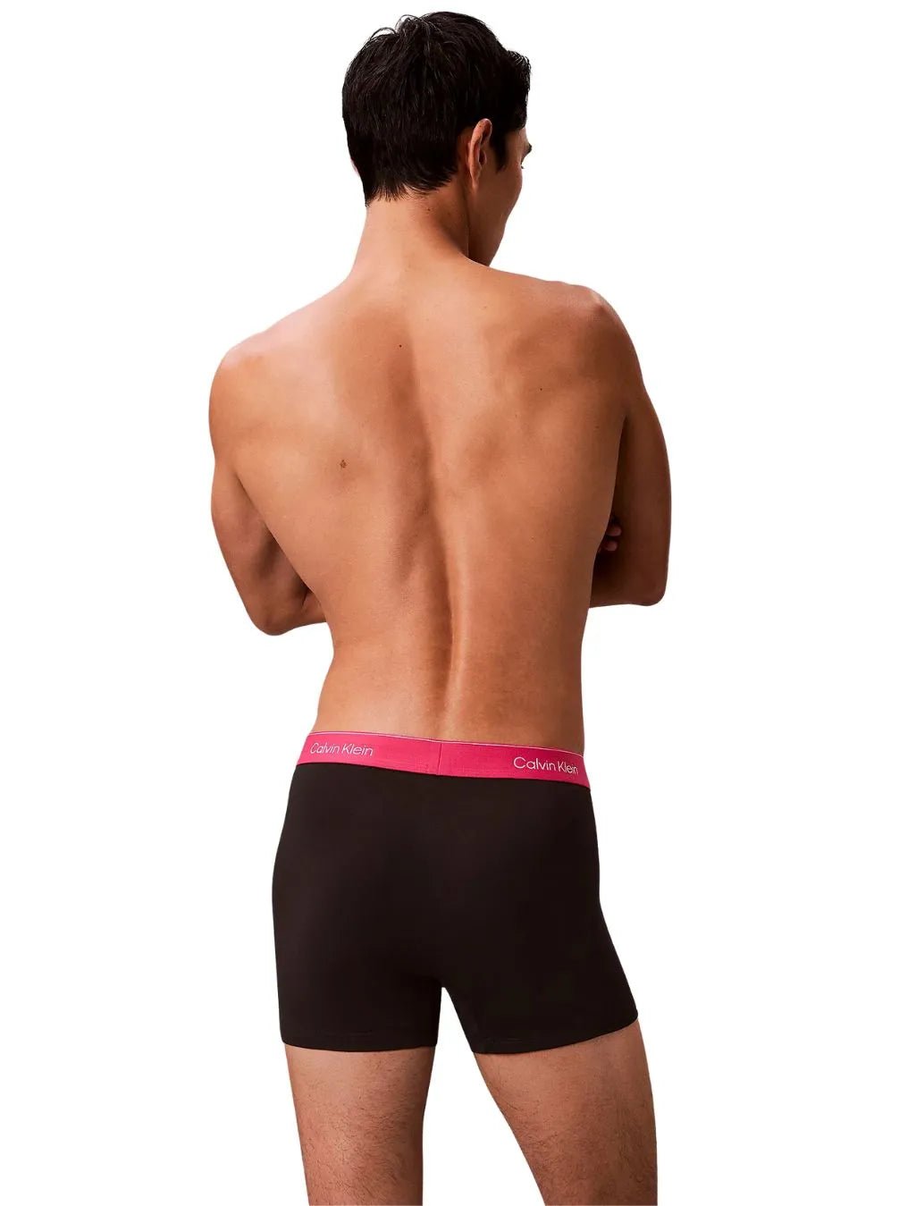 Calvin KleinTrunks 3 - pack3 - Pack Icon Cotton Stretch 'Relaxed Dart' Boxer Trunks, Black w/ pink/sleet/whiteBoxers & Briefs