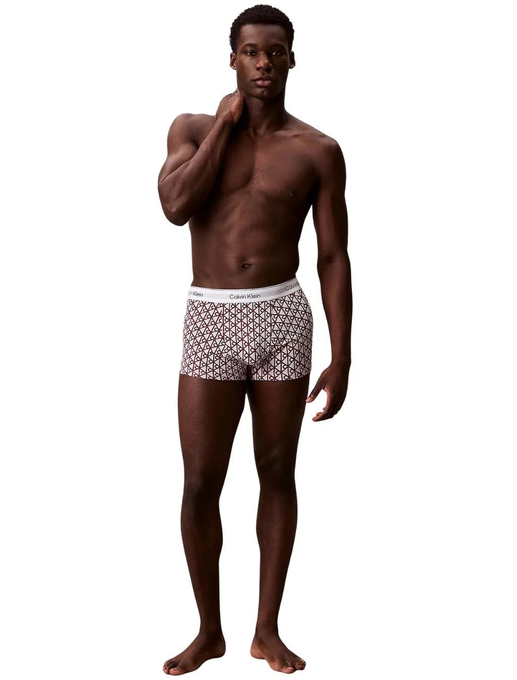 Calvin KleinTrunks 3 - pack3 - Pack Icon Cotton Stretch 'Relaxed Dart' Emblem Print Boxer Trunks, Black/PinkBoxers & Briefs