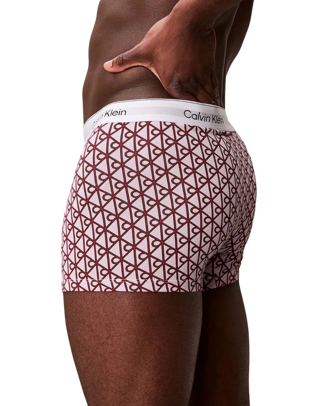 Calvin KleinTrunks 3 - pack3 - Pack Icon Cotton Stretch 'Relaxed Dart' Emblem Print Boxer Trunks, Black/PinkBoxers & Briefs