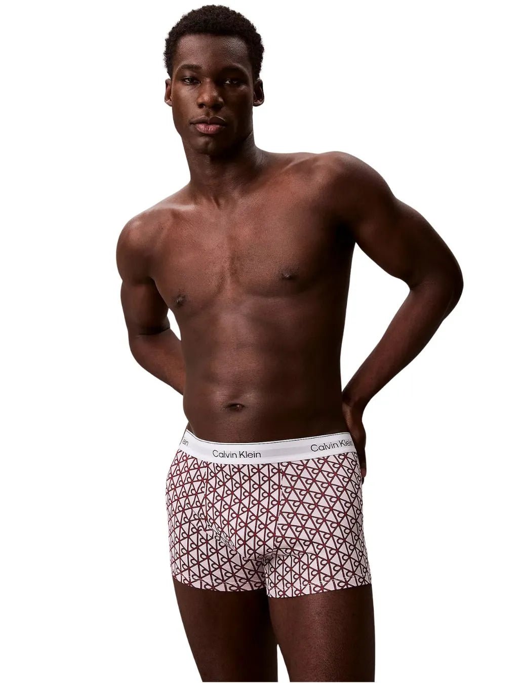 Calvin KleinTrunks 3 - pack3 - Pack Icon Cotton Stretch 'Relaxed Dart' Emblem Print Boxer Trunks, Black/PinkBoxers & Briefs