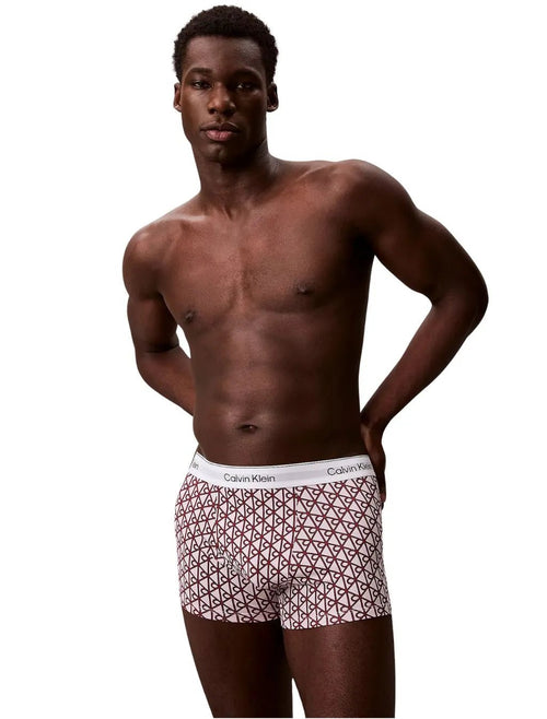 Calvin KleinTrunks 3 - pack3 - Pack Icon Cotton Stretch 'Relaxed Dart' Emblem Print Boxer Trunks, Black/PinkBoxers & Briefs