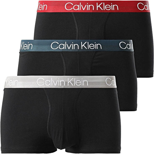 Calvin KleinTrunks 3 - pack3 - Pack Modern Structure Boxer Trunks, Black w/ navy/stone/berryBoxers - and - Briefs.net