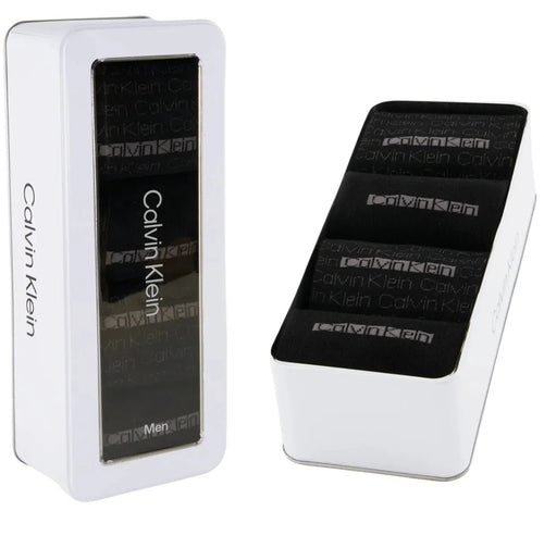 Calvin KleinSocks 4 - pack4 - Pack Allover Logo Socks Gift Tin, BlackBoxers & Briefs