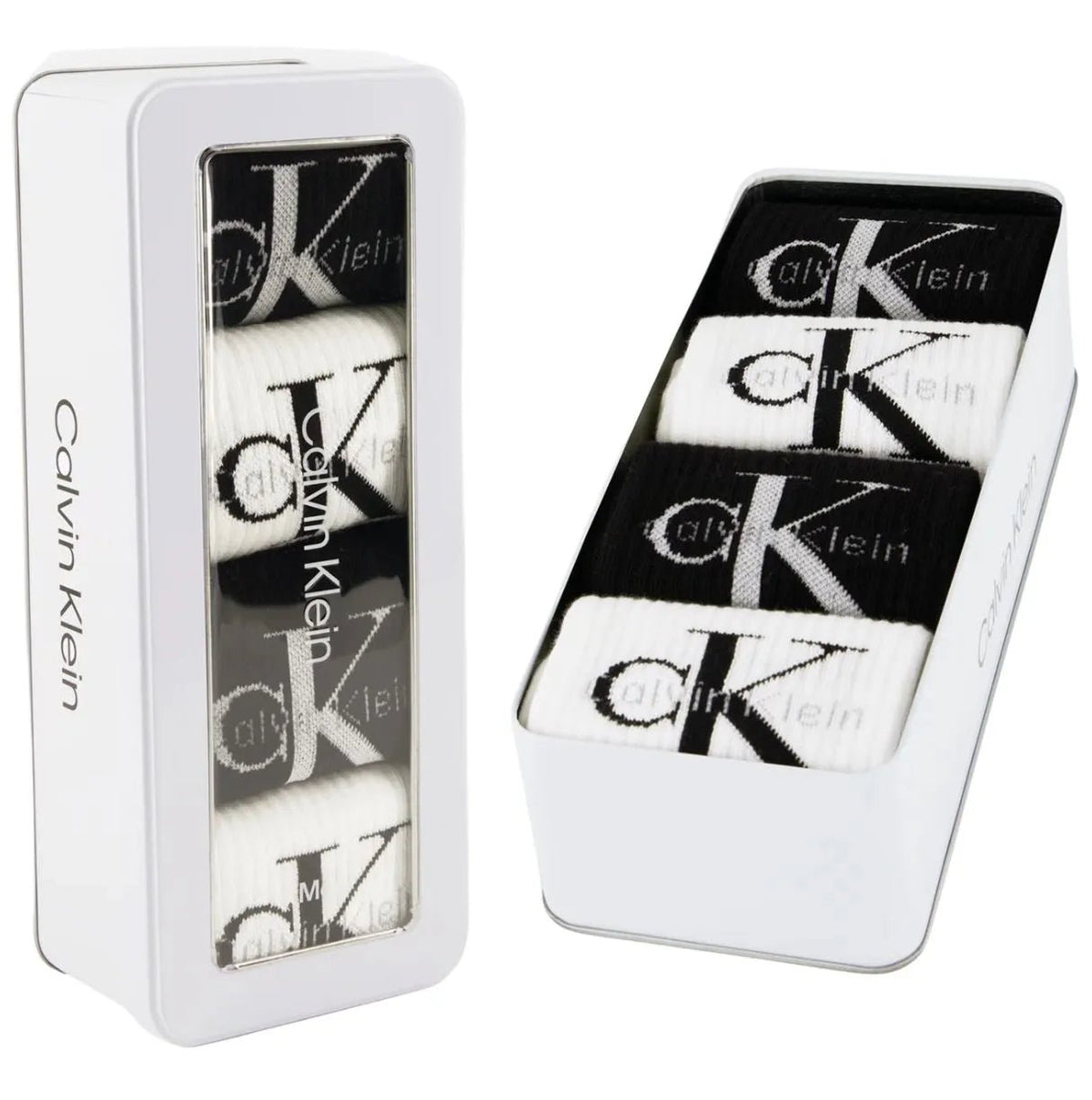 Calvin KleinSocks 4 - pack4 - Pack CK Jeans Logo Sports Socks Gift Tin, Black/WhiteBoxers & Briefs