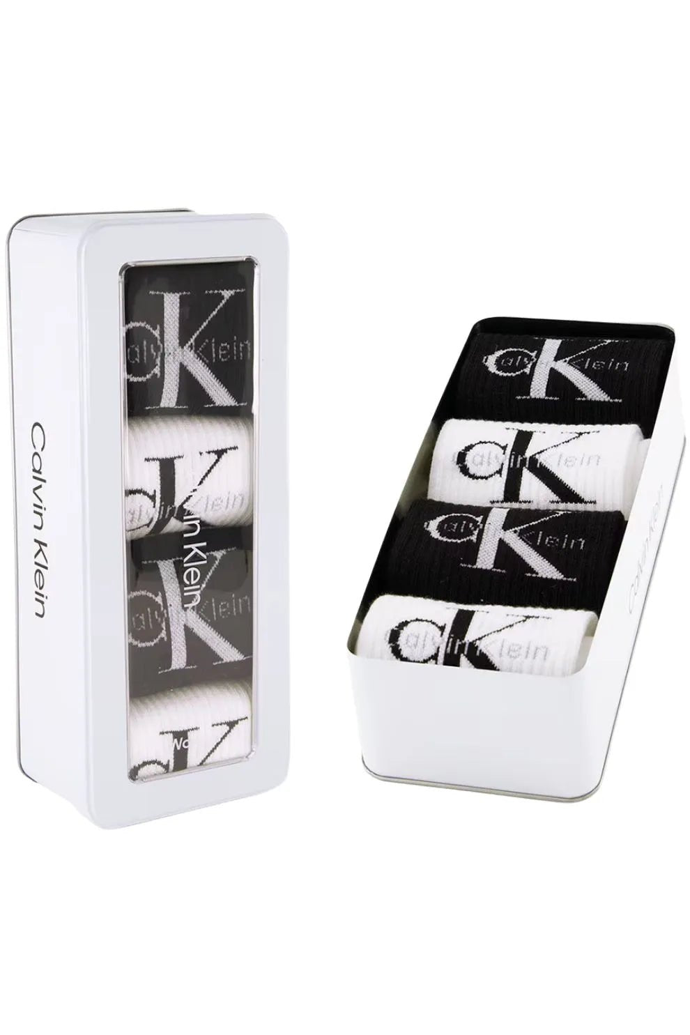 Calvin KleinSocks 4 - pack4 - Pack CK Jeans Logo Women's Sports Socks Gift Tin, Black/WhiteBoxers & Briefs