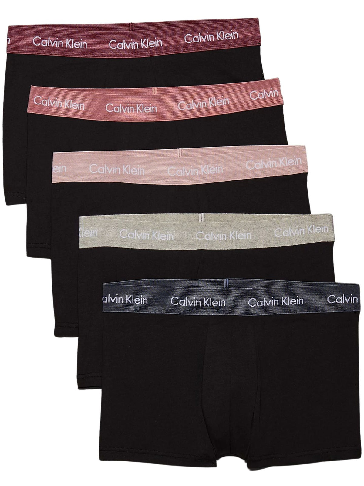 Calvin KleinTrunks 5 - pack5 - Pack Contrast Waistband Low - Rise Boxer Trunks, BlackBoxers - and - Briefs.net