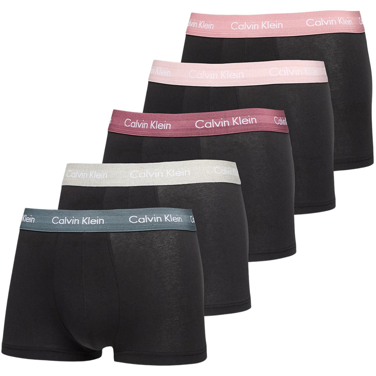 Calvin KleinTrunks 5 - pack5 - Pack Contrast Waistband Low - Rise Boxer Trunks, BlackBoxers - and - Briefs.net