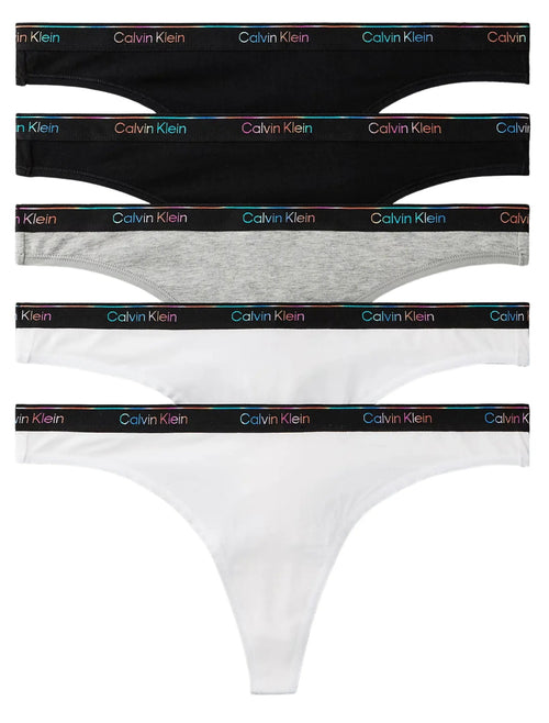 Calvin KleinThongs 5 - pack5 - Pack Icon Logo Thongs, Black/White/grey with Pride WaistbandBoxers & Briefs