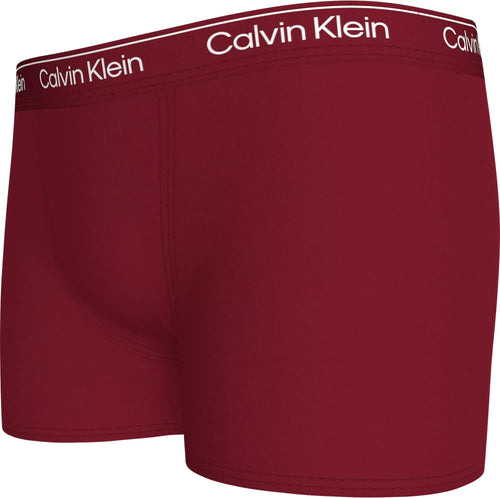 Calvin KleinTrunks 2 - packBoys 2 - Pack Modern Cotton Boxer Trunks, Burgundy/BlackBoxers - and - Briefs.net