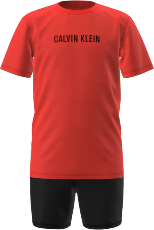 Calvin KleinPyjama SetBoys Intense Power T-Shirt & Shorts Pyjama Set, Orange/BlackBoxers & Briefs