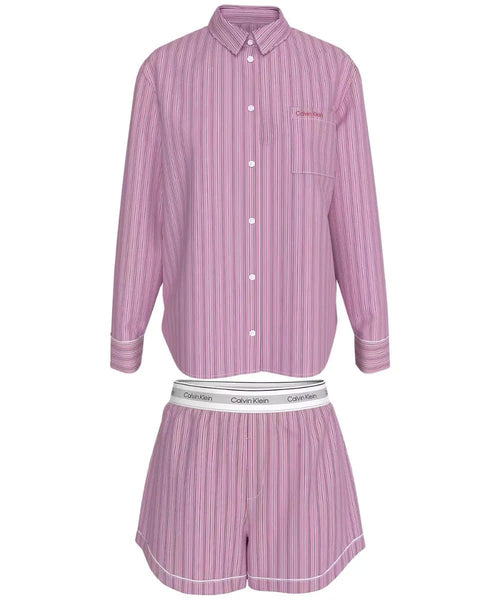 Calvin KleinPyjama SetCotton Poplin Heritage Stripe Pyjama Set, Pink EssenceBoxers & Briefs