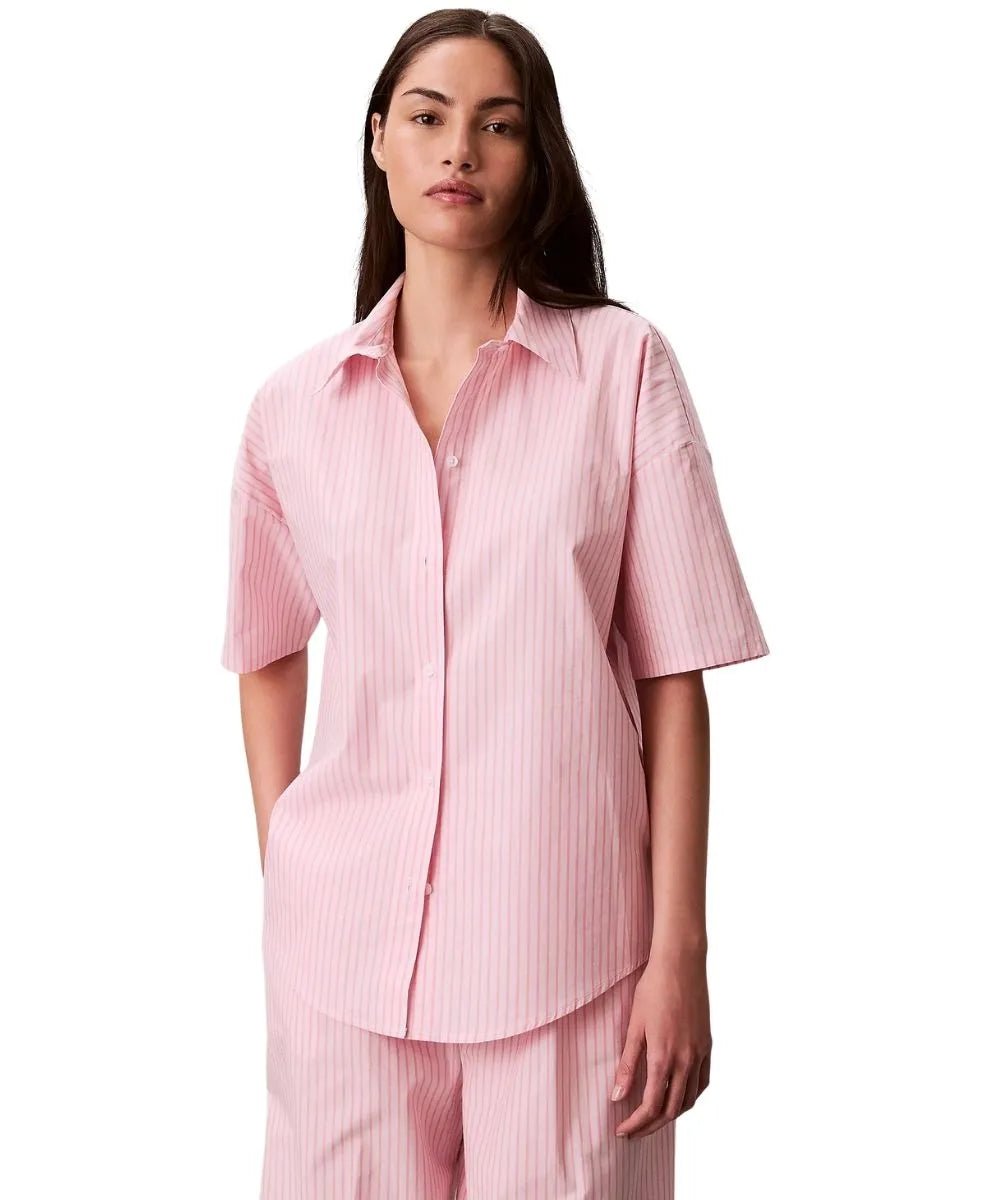 Calvin KleinPyjama SetCotton Poplin Sera Stripe Pyjama Set, Cradle PinkBoxers & Briefs