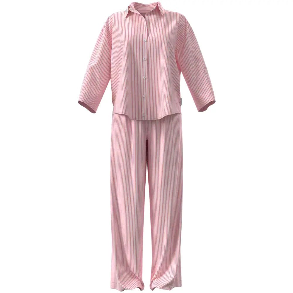 Calvin KleinPyjama SetCotton Poplin Sera Stripe Pyjama Set, Cradle PinkBoxers & Briefs