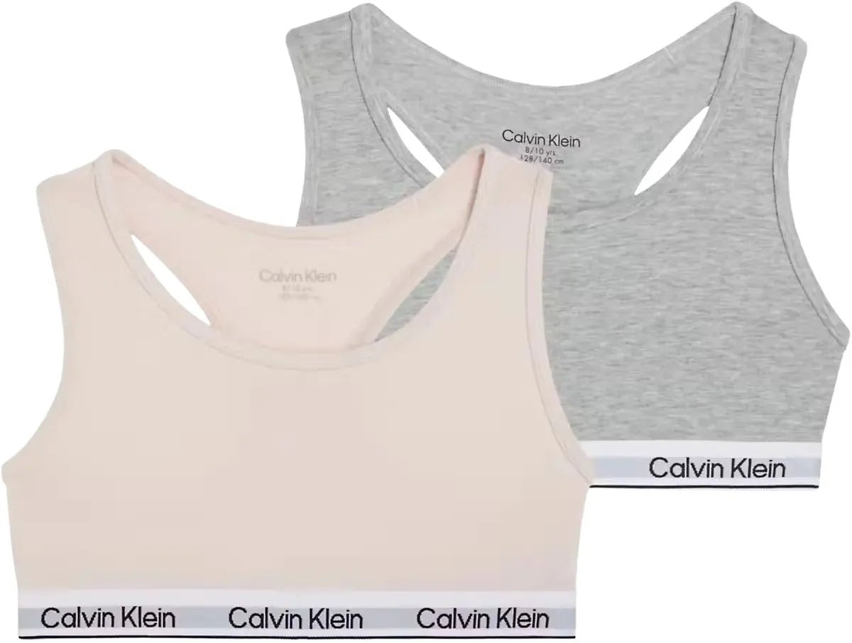 Calvin KleinBralettes 2 - packGirls 2 - Pack Icon Cotton Stretch Bralettes, Pink/GreyBoxers & Briefs