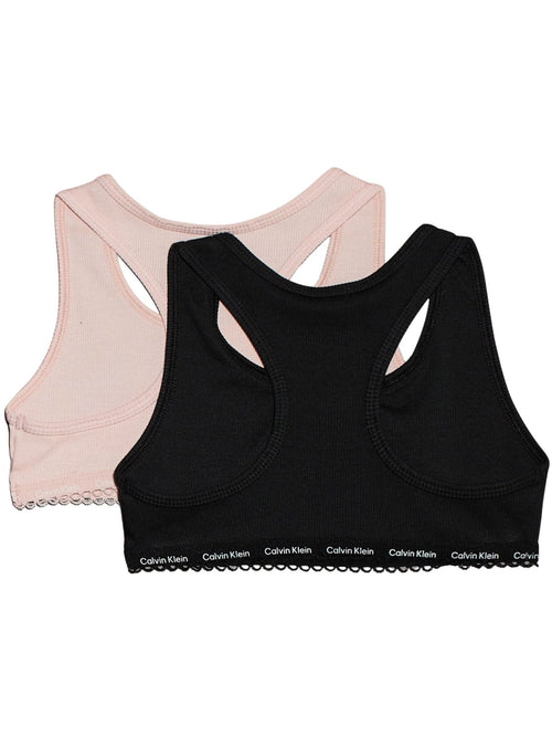 Calvin KleinBralettes 2 - packGirls 2 - Pack Ribbed Cotton Modal Bralettes, Pink/BlackBoxers - and - Briefs.net