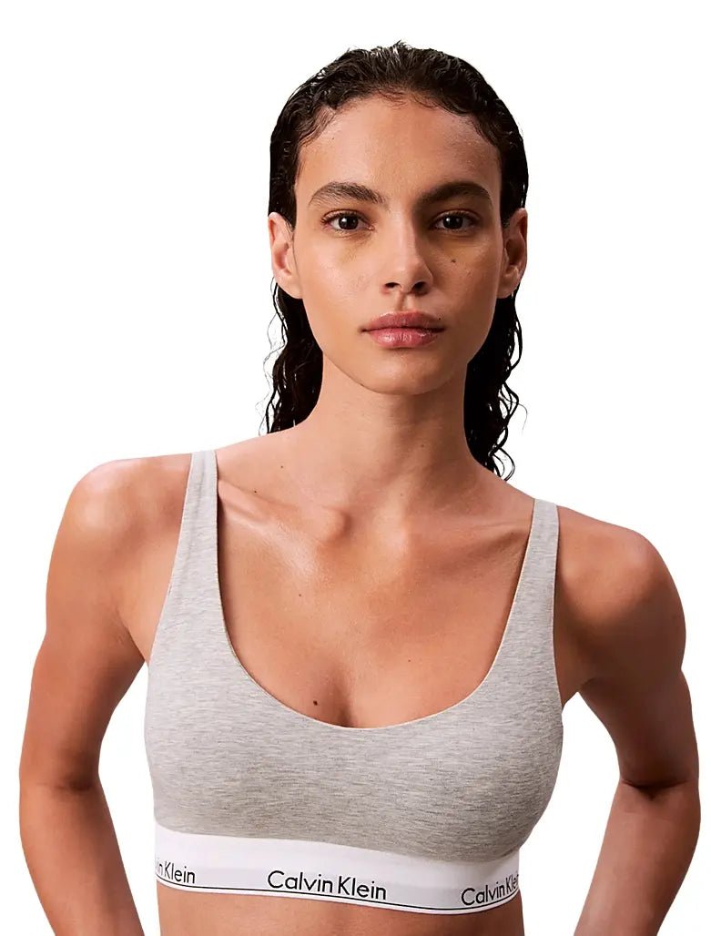 Calvin KleinBraIcon Cotton Modal Lightly Lined Bralette, Grey HeatherBoxers & Briefs