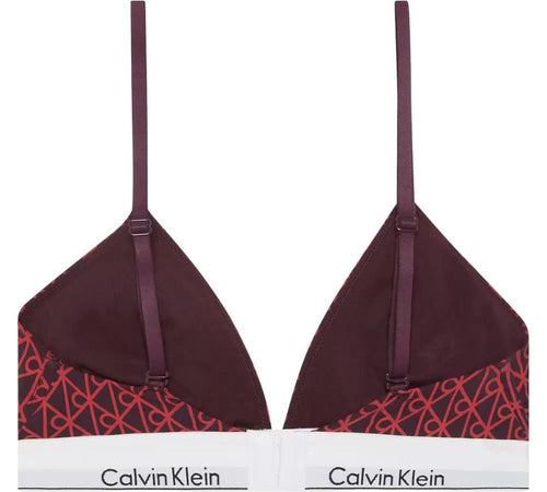 Calvin KleinBraIcon Cotton Modal Lightly Lined Triangle Bra, Dark Berry EmblemBoxers & Briefs
