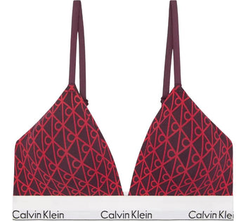 Calvin KleinBraIcon Cotton Modal Lightly Lined Triangle Bra, Dark Berry EmblemBoxers & Briefs