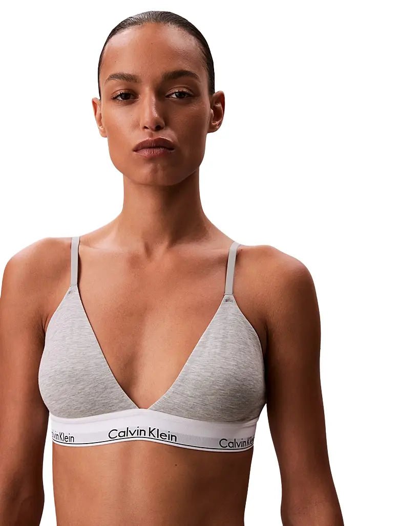 Calvin KleinBraIcon Cotton Modal Lightly Lined Triangle Bra, Grey HeatherBoxers & Briefs
