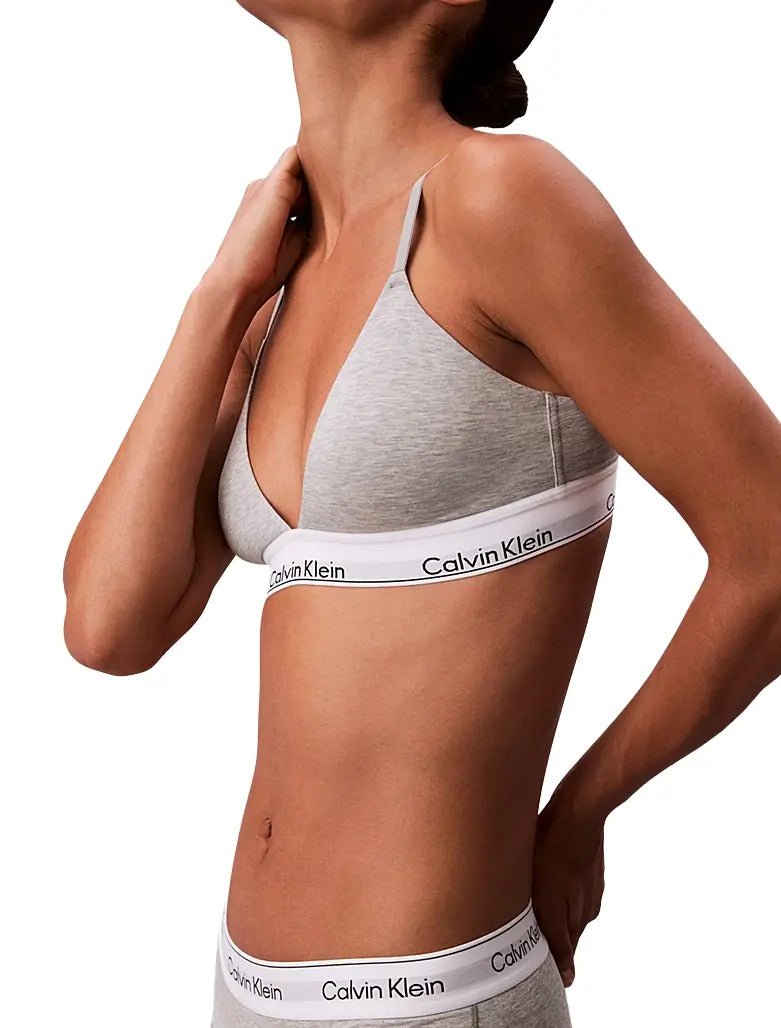 Calvin KleinBraIcon Cotton Modal Lightly Lined Triangle Bra, Grey HeatherBoxers & Briefs