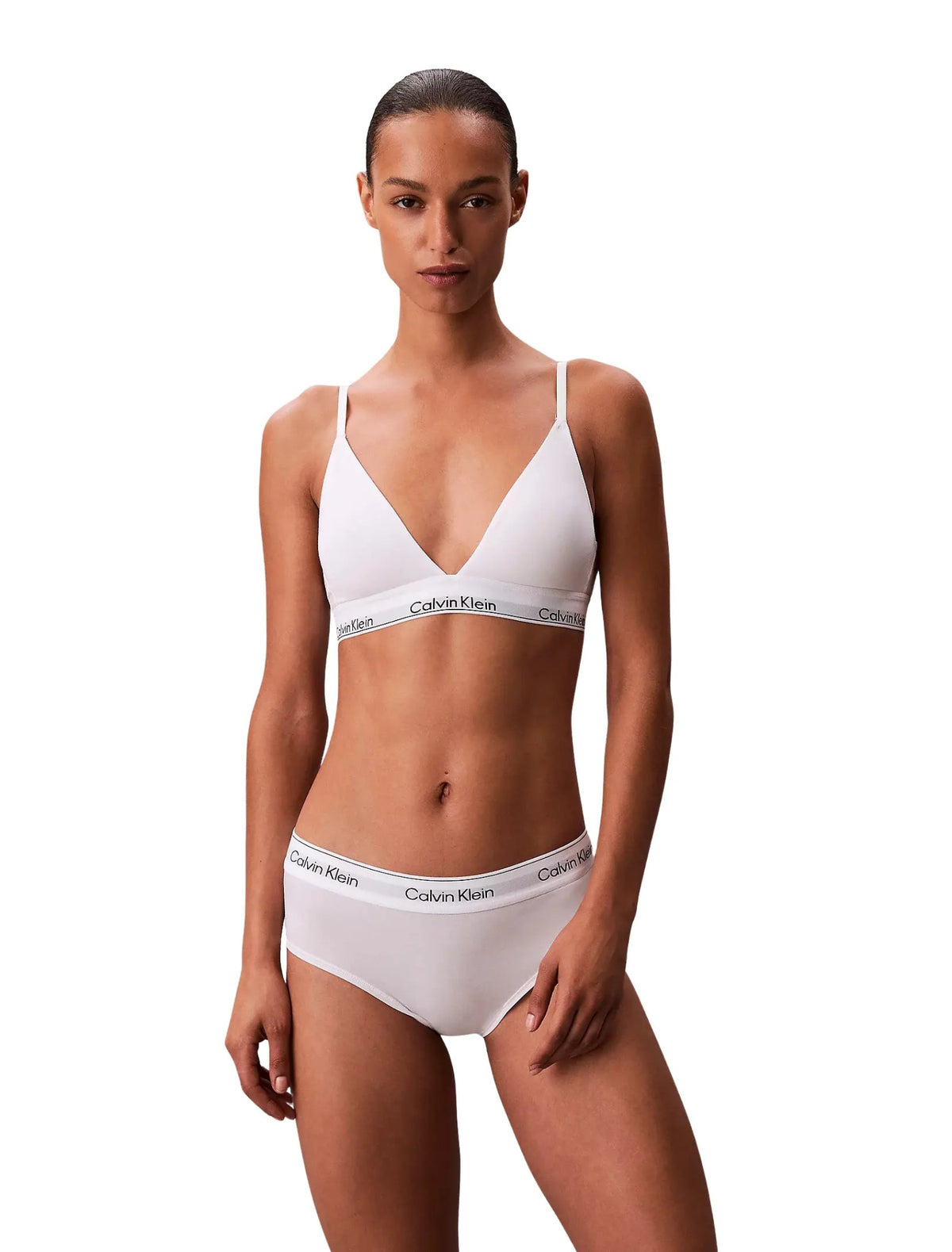 Calvin KleinBraIcon Cotton Modal Lightly Lined Triangle Bra, WhiteBoxers & Briefs