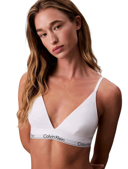 Calvin KleinBraIcon Cotton Modal Unlined Triangle Bra, WhiteBoxers & Briefs