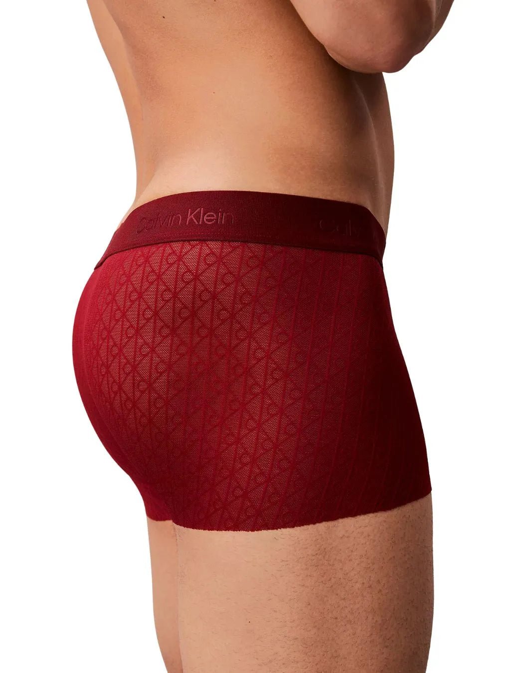 Calvin KleinTrunkMicrofibre Lace Low - Rise Boxer Trunk, Fall BerryBoxers & Briefs