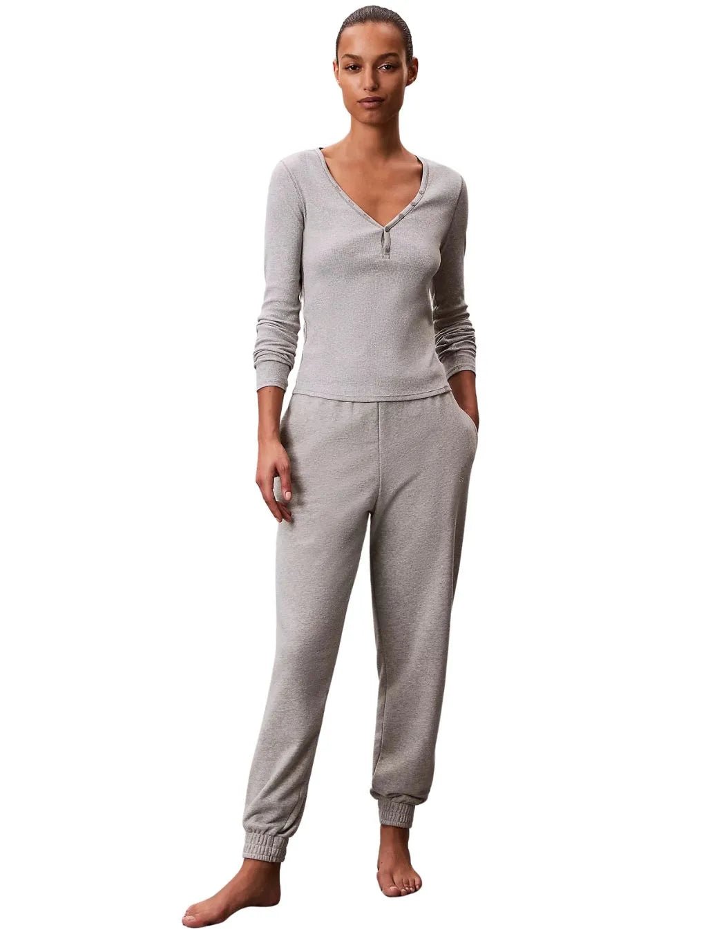 Calvin KleinJogging BottomsWomen Cotton Terry Lounge Jogging Bottoms, Grey HeatherBoxers & Briefs