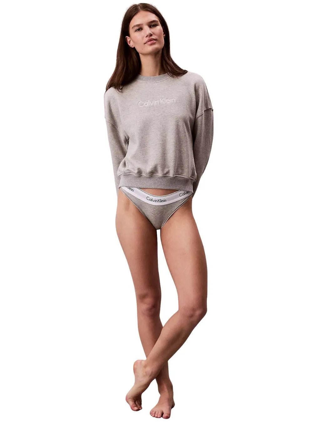 Calvin KleinSweatshirtWomen Cotton Terry Lounge Sweatshirt, Grey HeatherBoxers & Briefs