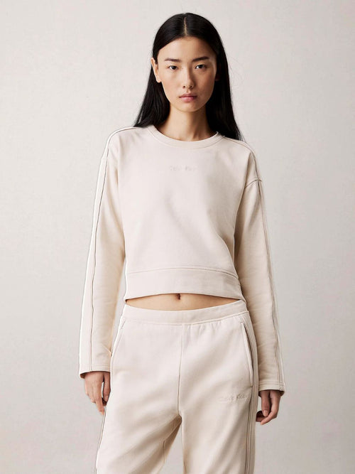 Calvin KleinSweatshirtWomen Cotton Terry Sweatshirt, SandshellBoxers - and - Briefs.net