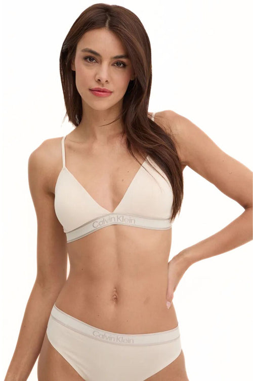 Calvin KleinBraWomen New Stone Logo Lightly Lined Triangle Bra, SandshellBoxers - and - Briefs.net