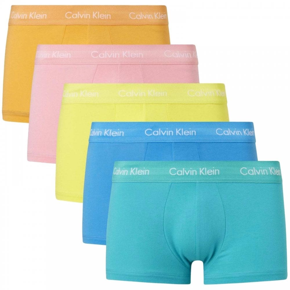 Cotton Stretch 5 Pack Low Rise Trunk, Pride Orange/Pink/Yellow/Blue/Turquoise