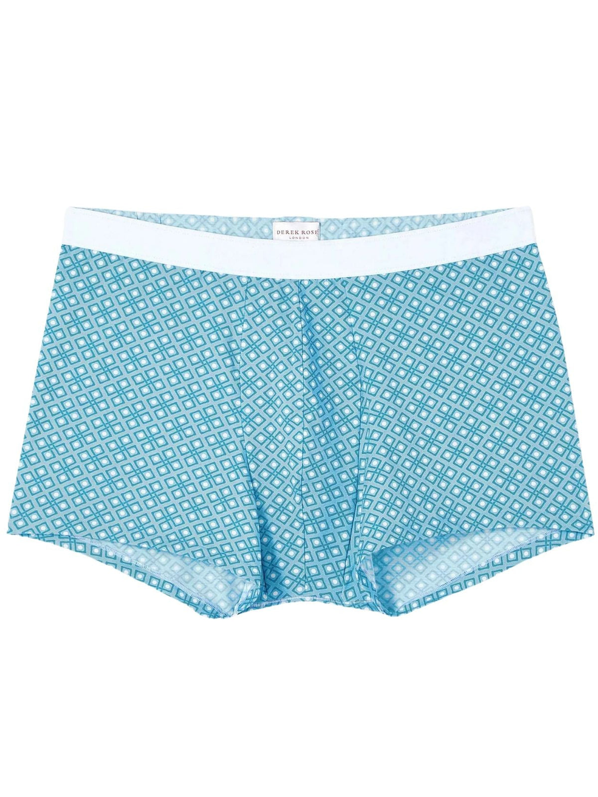 Derek RoseTrunkGeo Print Pima Cotton Boxer Trunk, turquoise BlueBoxers - and - Briefs.net