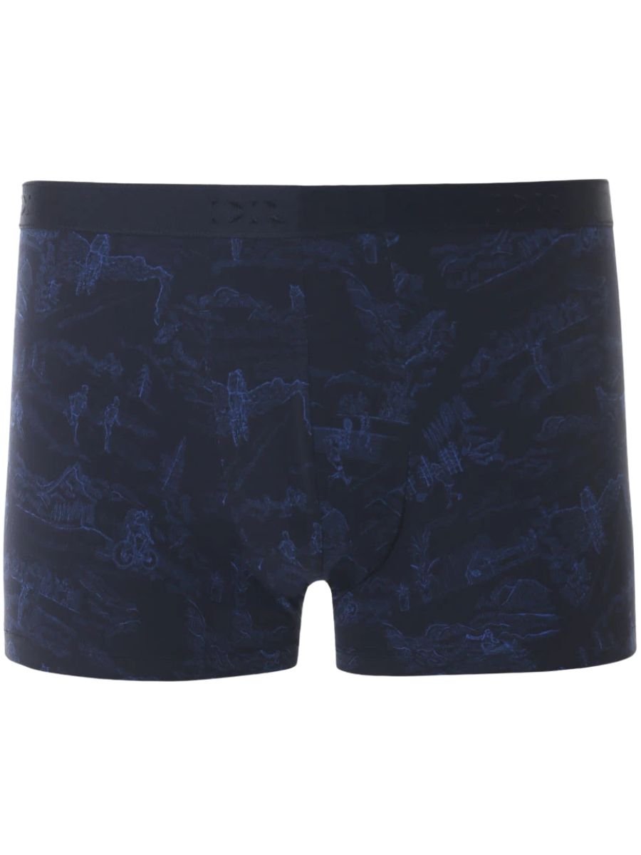 Derek RoseTrunkToile 7 Print Pima Cotton Boxer Trunk, NavyBoxers - and - Briefs.net