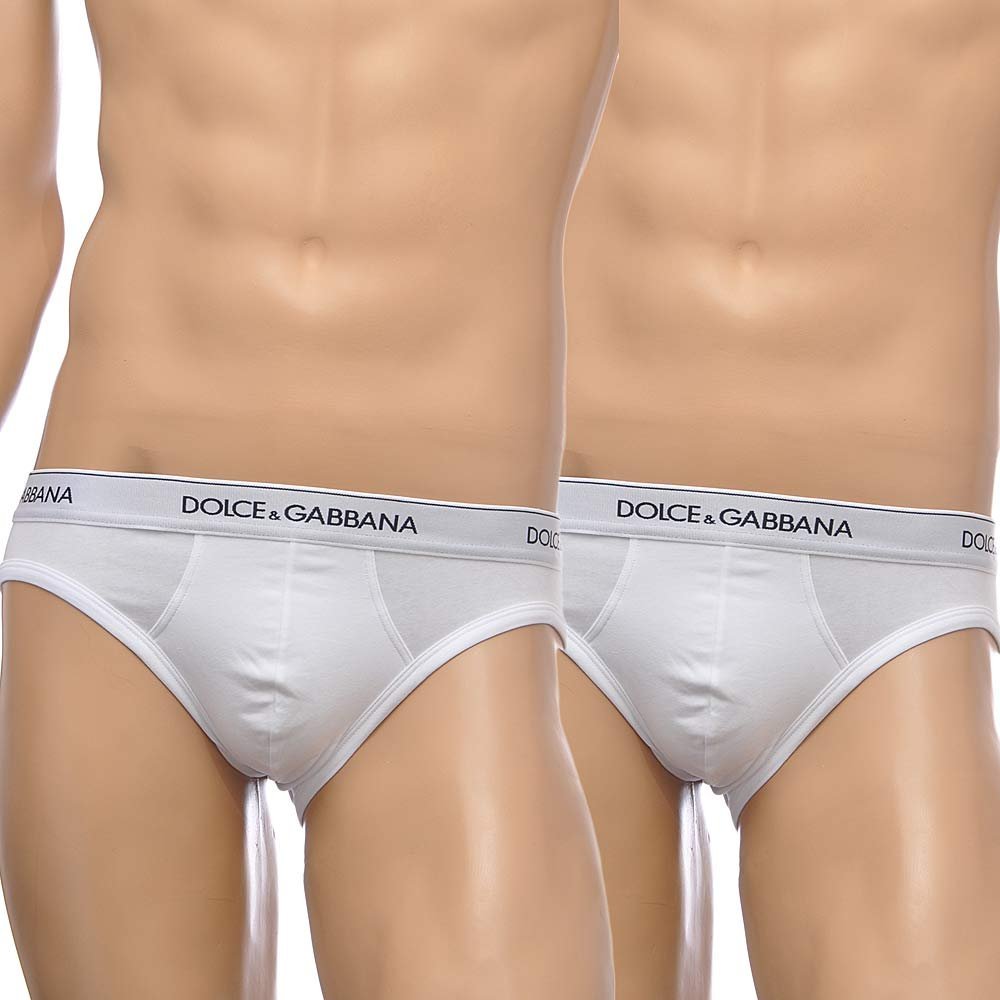 Dolce & Gabbana - 2 - Pack Day By Day Stretch Cotton Low Waist Brief, White - Boxers - and - Briefs.net