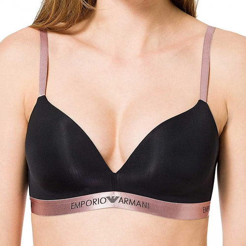 Iconic Microfiber Padded Triangle Bra, Black