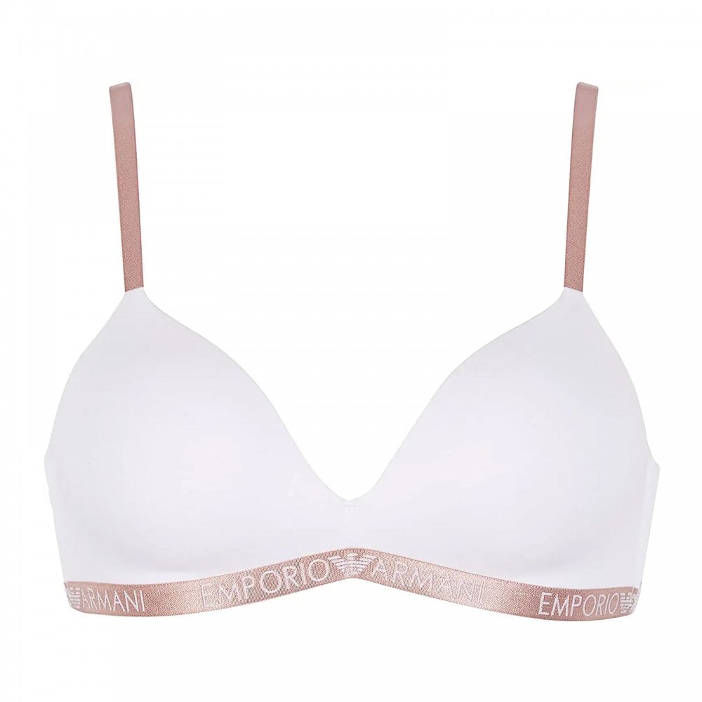 Basic Cotton Padded Triangle Bra, White