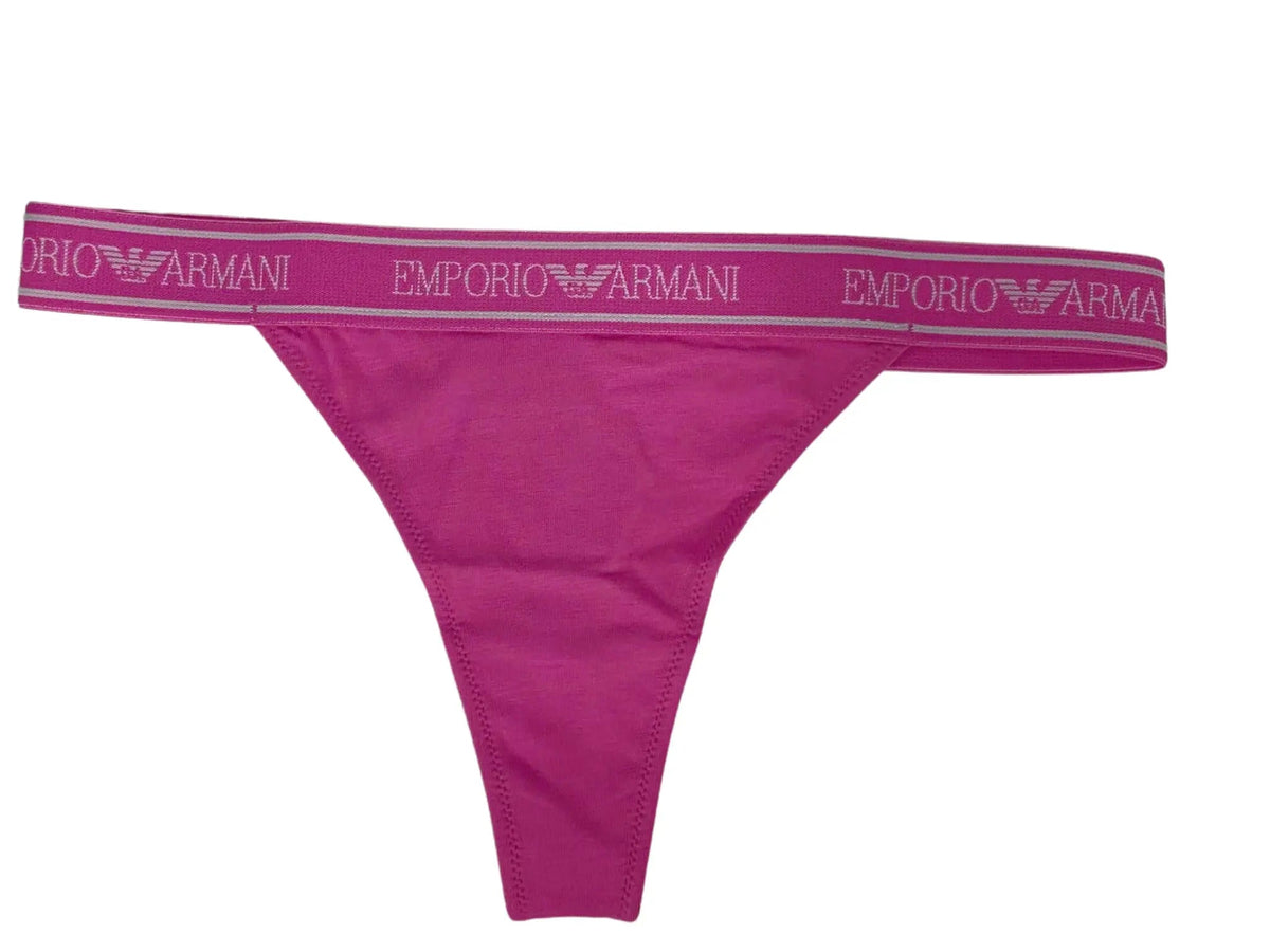 Emporio ArmaniThongIconic Logoband Stretch Cotton Thong, Pop PinkBoxers & Briefs