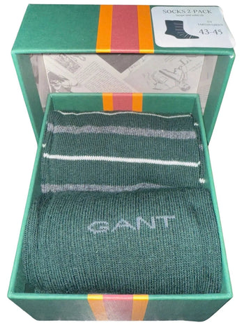 GantSocks 2 - pack2 - Pack Multi - Stripe Socks Gift Set, Tartan GreenBoxers & Briefs