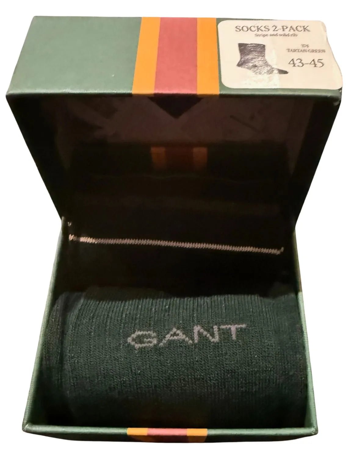 GantSocks 2 - pack2 - Pack Multi - Stripe Socks Gift Set, Tartan GreenBoxers & Briefs