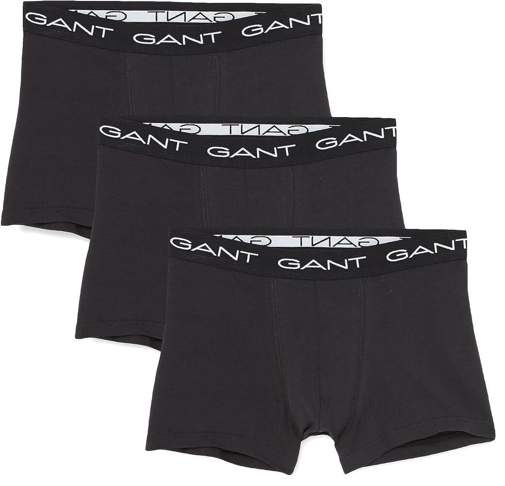 GantTrunks 3 - pack3 - Pack Classic Logo Boxer Trunks, BlackBoxers - and - Briefs.net