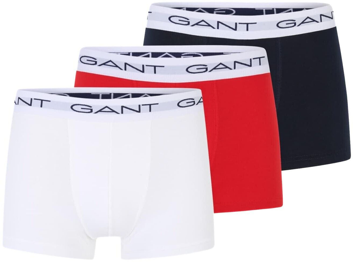 GantTrunks 3 - pack3 - Pack Classic Logo Boxer Trunks, Red/White/NavyBoxers & Briefs
