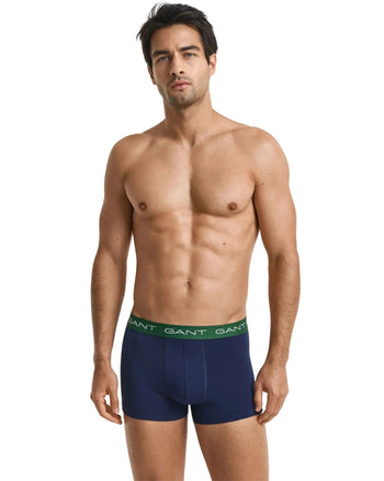 GantTrunks 3 - pack3 - Pack Contrast Waistband Boxer Trunks, Navy w/ blue/green/burgundyBoxers & Briefs